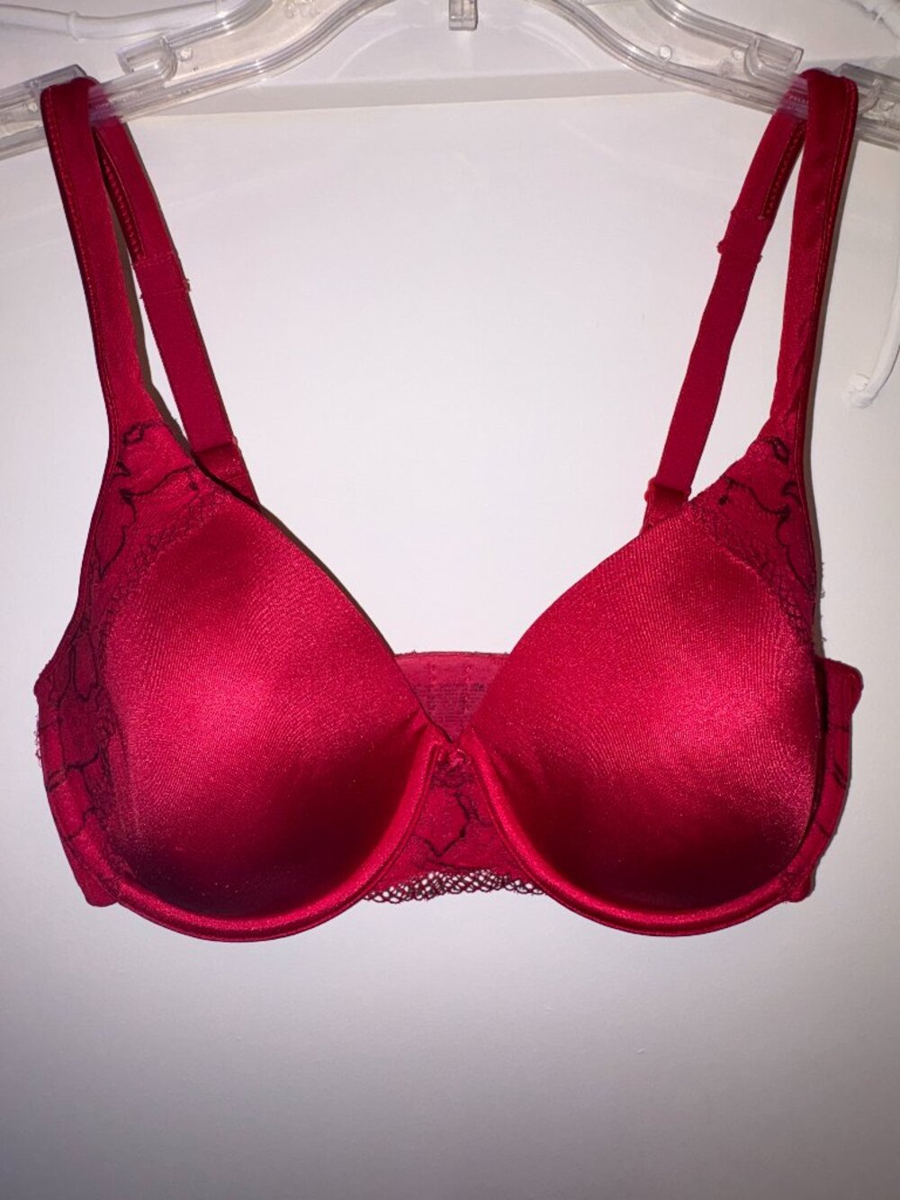 Bali One Smooth U Side Support Bra 36D Red Underwire - 3547